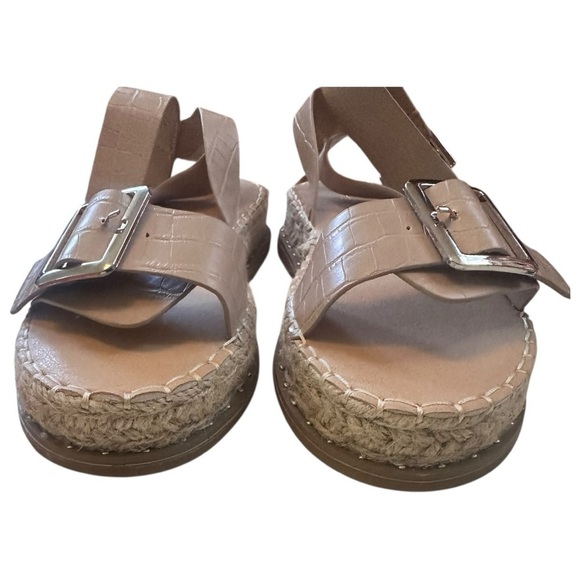 PrettyLittleThing Nude PU Croc Buckle Detail Espadrille Sandals, EU 39 US 8 - Picture 6 of 8